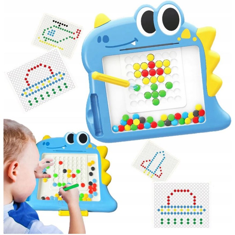 WOOPIE Montessori Magnetická Tabuľa - MagPad Dino Modrá