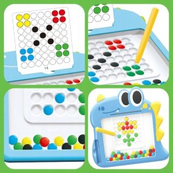 WOOPIE Montessori Magnetická Tabuľa - MagPad Dino Modrá