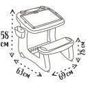 Smoby Písací Stolík s Lavicou a Obojstrannou Tabuľou + 80 Doplnkov