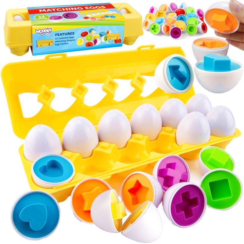 WOOPIE Montessori Skladacie Vajíčka - Triedenie Farieb a Tvarov