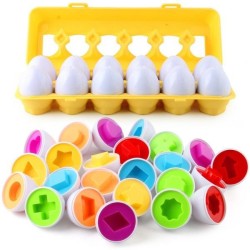 WOOPIE Montessori Skladacie Vajíčka - Triedenie Farieb a Tvarov