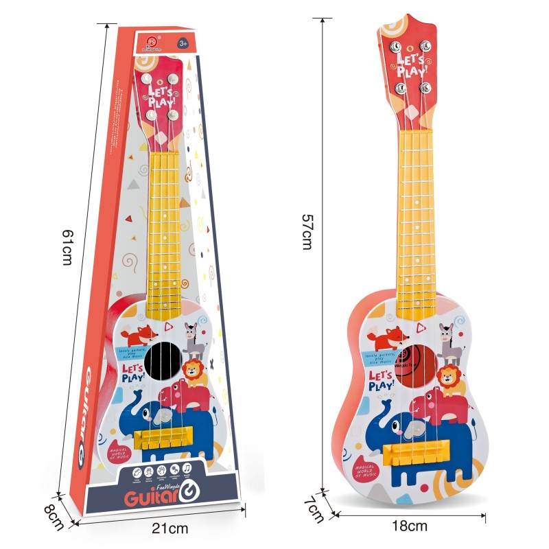 WOOPIE Detská Gitara 57 cm Červená