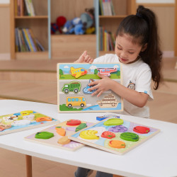 VIGA Drevené Montessori Puzzle - Farma Figúrky