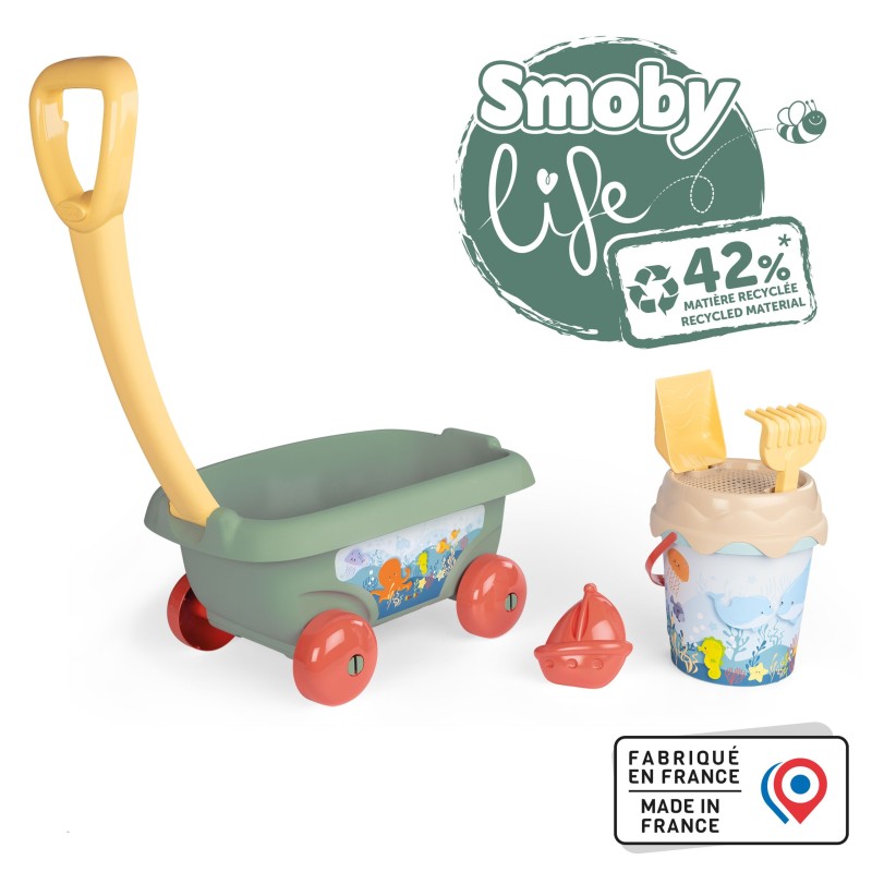 SMOBY Eco Vozík a Sada Hračiek do Piesku