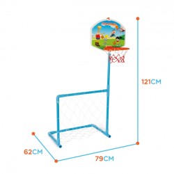 WOOPIE set 2v1 - basketbalový kôš a futbalová bránka + lopta