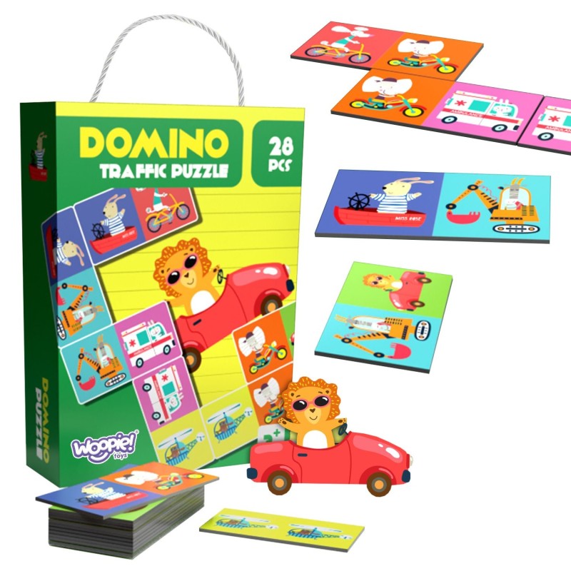 WOOPIE Vzdelávacia Hra Praprava Zvieratka Puzzle Domino Montessori