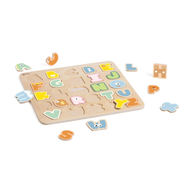 CLASSIC WORLD Montessori Drevené Puzzle Abeceda 27 ks.