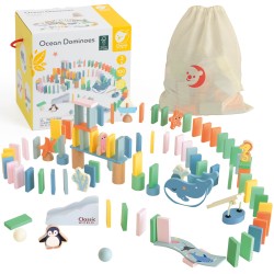 CLASSIC WORLD Montessori - Drevené Domino 100 ks.