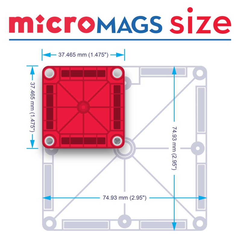 Magnetická Stavebnica microMAGS Travel Set 26 dielov