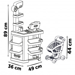 SMOBY Obchod Market s Nákupným Košíkom a Pokladňou so Skenerom