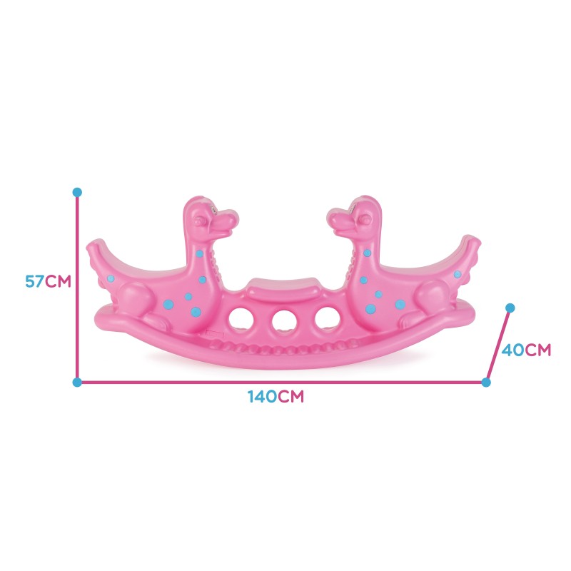 WOOPIE Bujak Wieloosobowy Dino Huśtawka Równoważna Różowa