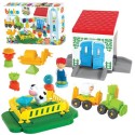 MOCHTOYS Klocki Jeżyki Pin Bricks FARMA w Kartonie 100 el. + 3 Figurki