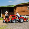 FALK Traktor Massey Ferguson Czerwony na Pedały z Przyczepką od 3 Lat