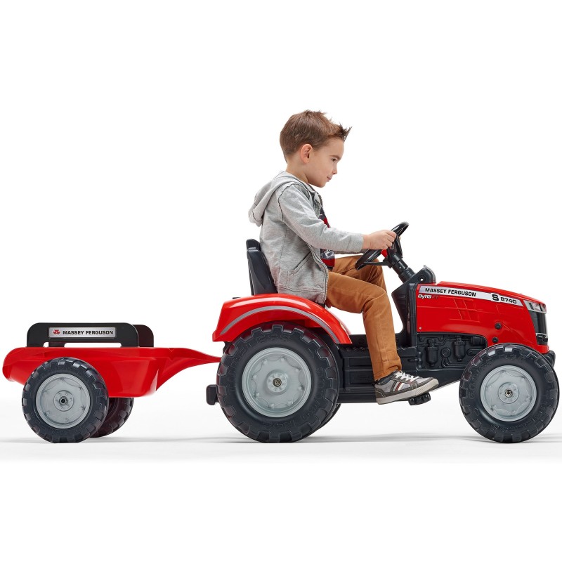 FALK Traktor Massey Ferguson Czerwony na Pedały z Przyczepką od 3 Lat