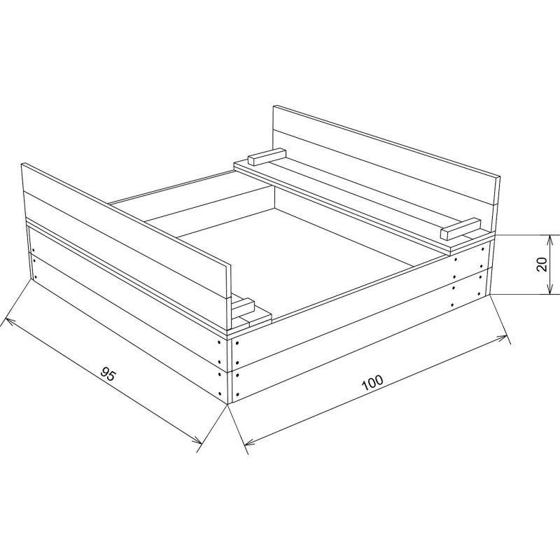 Ella Sandpit AXI wooden sandbox with benches