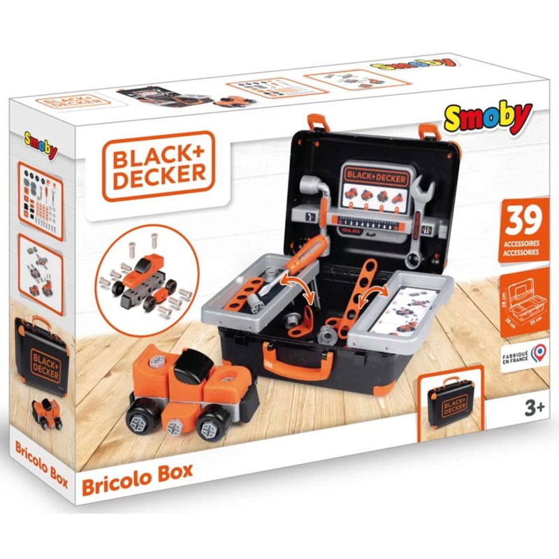 SMOBY Black Decker Walizka z Narzędziami + Samochód w Częściach