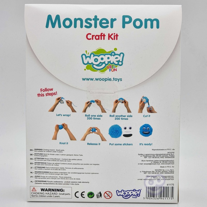 WOOPIE ARTFUN Zestaw Kreatywny Zrób Potworka Monster Pom