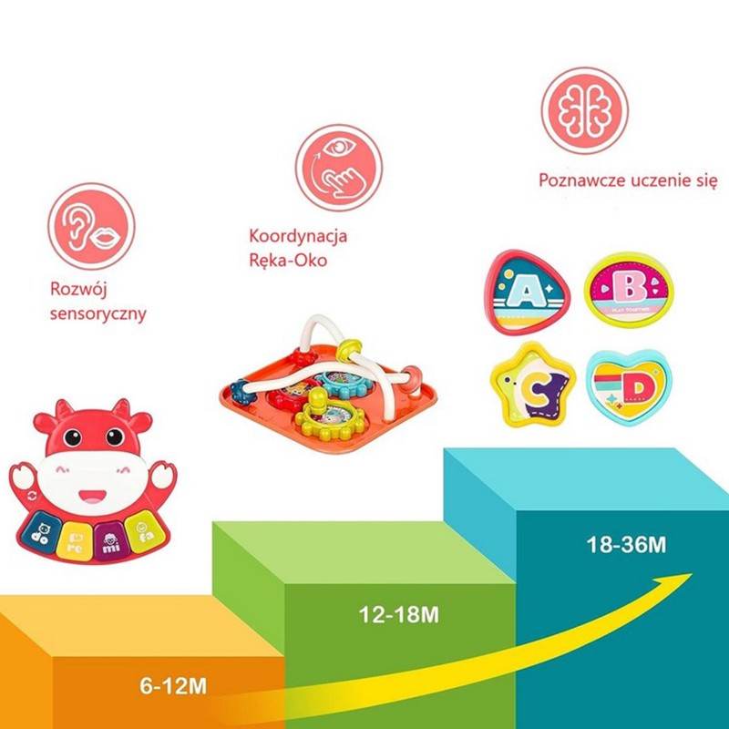 WOOPIE Interaktywna Kostka Sensoryczna Edukacyjna Montessori Sorter 6w1