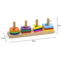 VIGA Drewniane klocki z sorterem kształtów Montessori