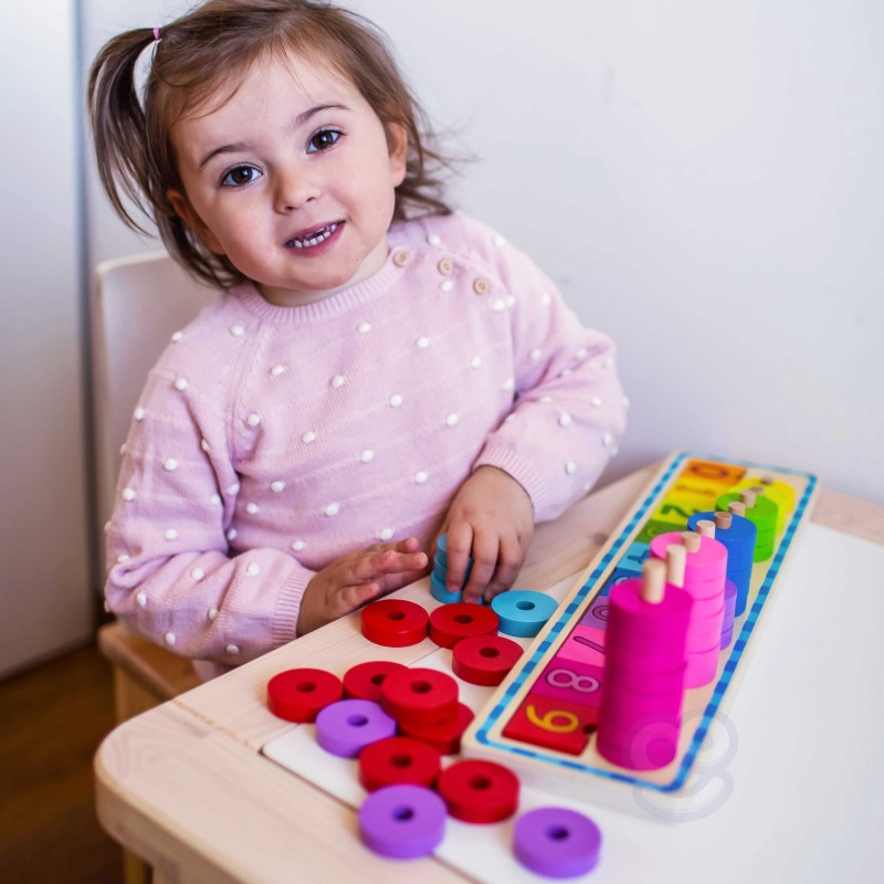 WOOPIE GREEN Układanka Nauka Liczenia i Kolorów Montessori 56 el.