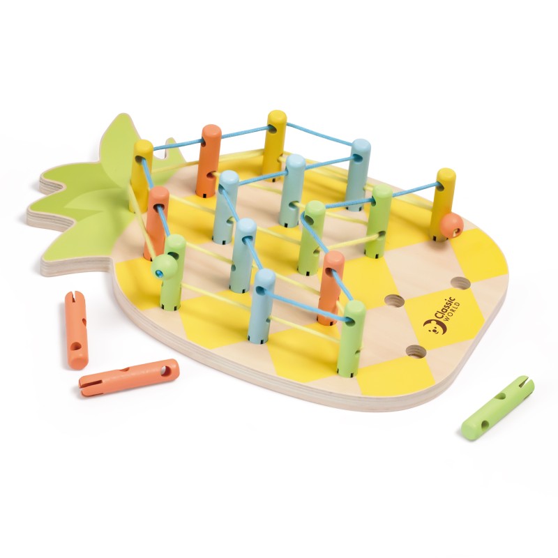 CLASSIC WORLD Wooden Threader Pineapple Pegs 21 pcs.