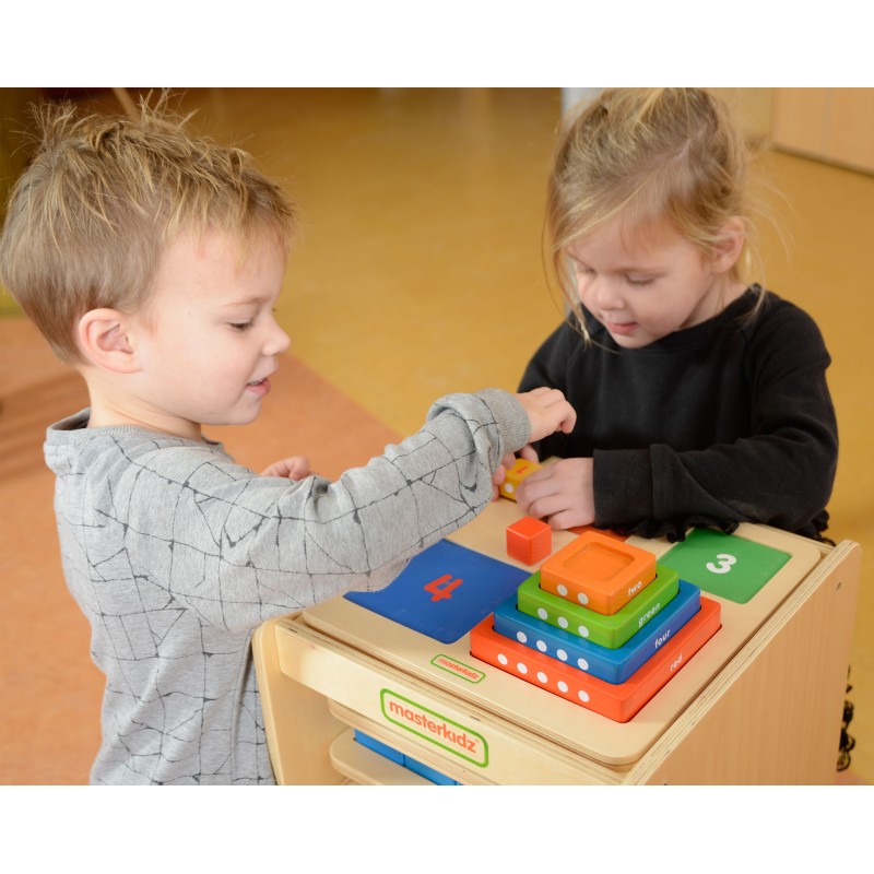 MASTERKIDZ Piramidka Drewniana Edukacyjna Liczenie Kolory Montessori