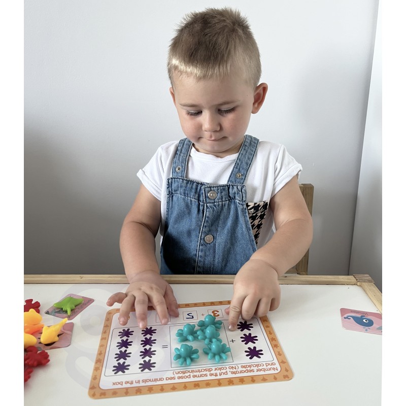 WOOPIE Zestaw Edukacyjny Nauka Liczenia Montessori Sorter Kolorów Morska Kraina 111 el.