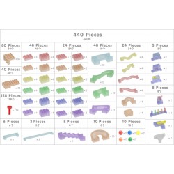Sada stavebných dielov na guľôčkovú dráhu Masterkidz STEM 440 dielov