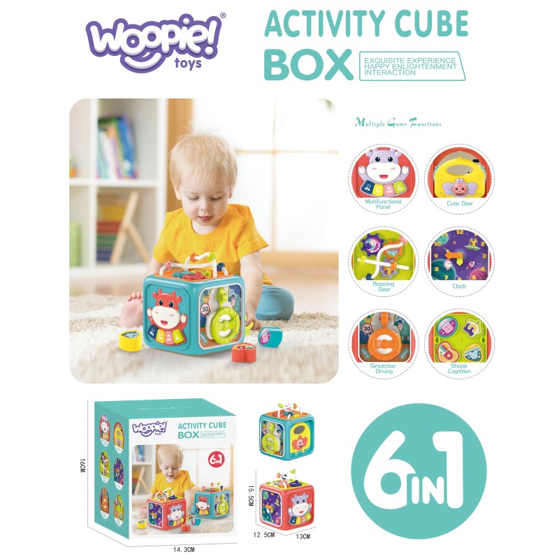 WOOPIE BABY Interaktywna Kostka Sensoryczna Edukacyjna Montessori Sorter 6w1