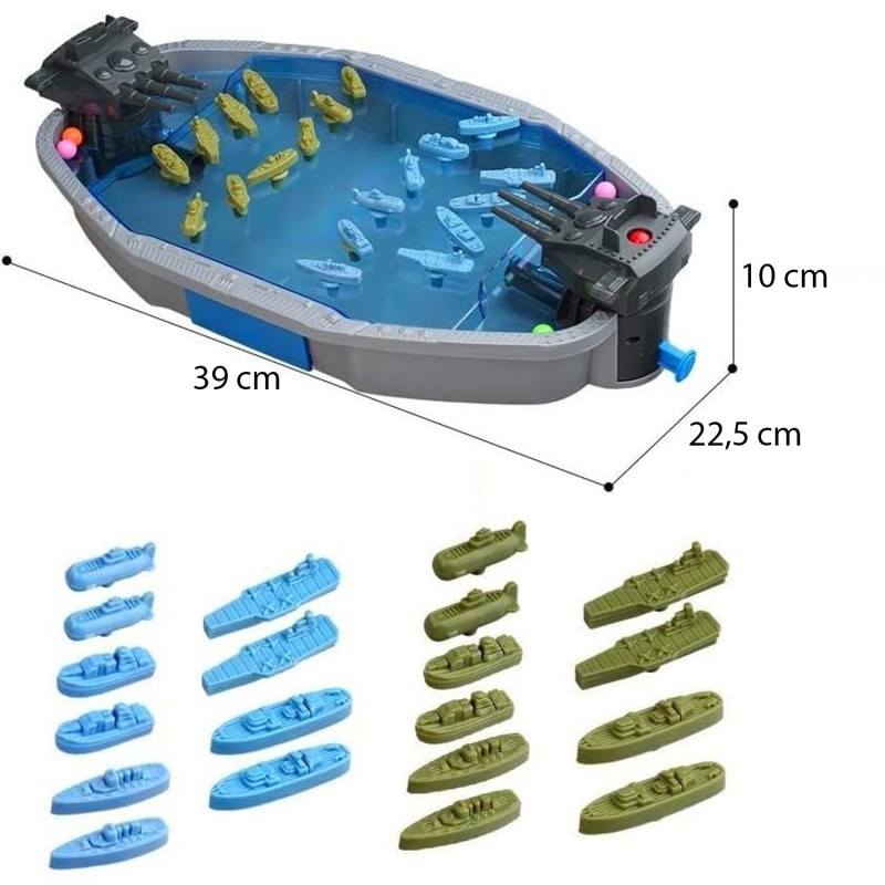 WOOPIE Gra Zręcznościowa "Bitwa Morska" Statki 3D Wyrzutnia Kulek