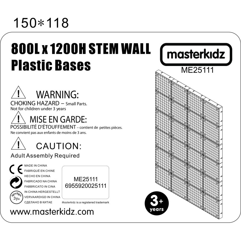 MASTERKIDZ Panel Ścienny Tablica Naukowa Kreatywna STEM 120x80 cm Bez Panelu Montażowego