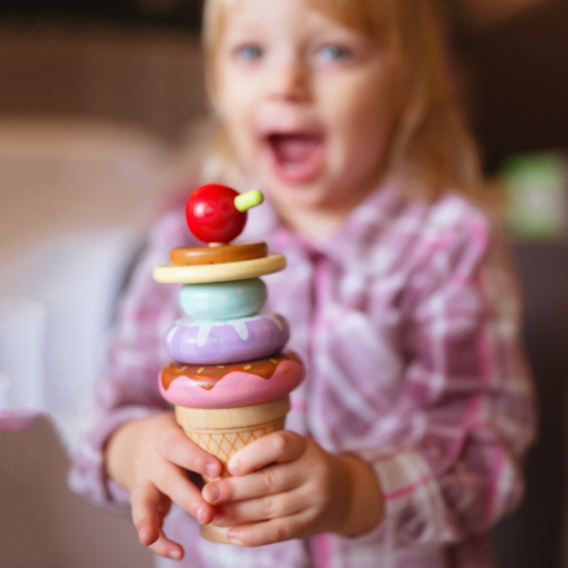 WOOPIE GREEN Drewniane Lody Układanka Montessori Cukiernia 12 el. FSC