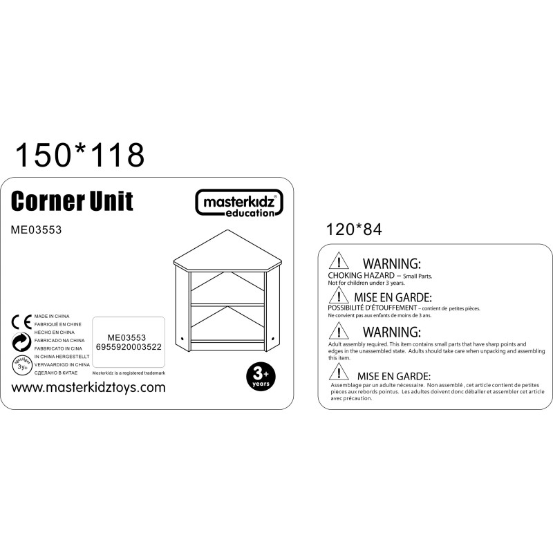 MASTERKIDZ Drewniana Szafka Kuchenna Narożna dla Dzieci