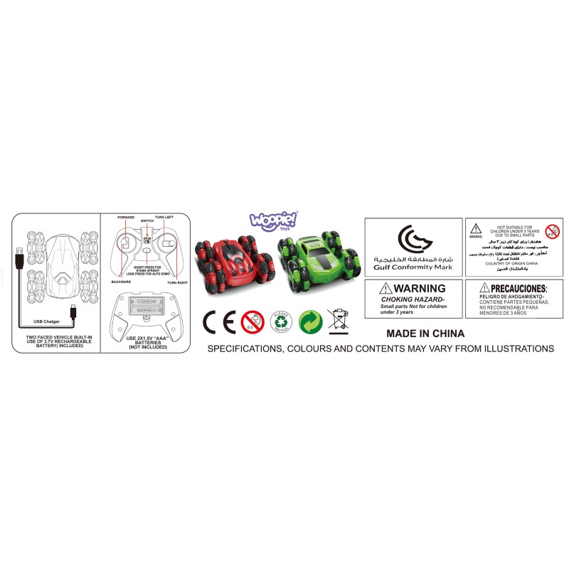 WOOPIE Zdalnie Sterowane Auto RC Akrobata Rotacja 360 z Pilotem 2,4 GHz