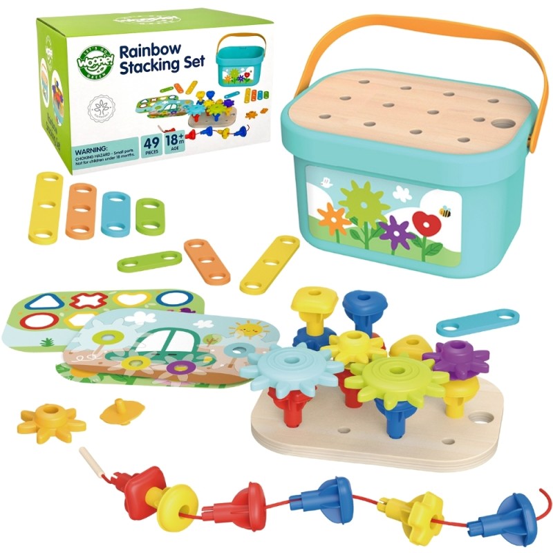 WOOPIE GREEN Konstrukcyjny BOX Motoryczny Montessori 12w1 FSC