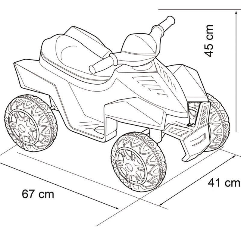 FEBER červená elektrická štvorkolka Quad Racy 6V