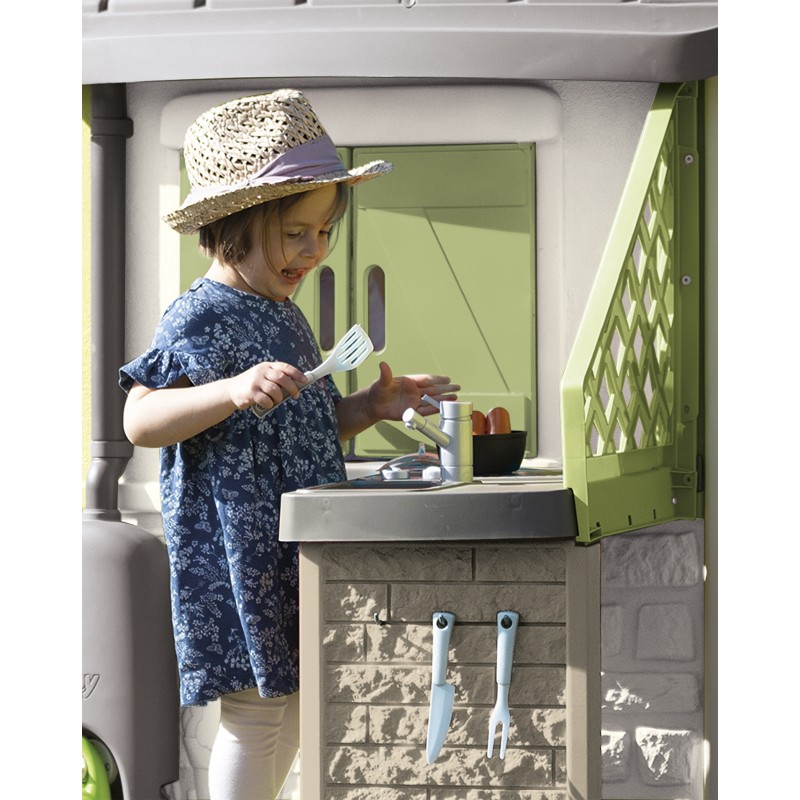 Smoby Life EKO Letná kuchynka | Príslušenstvo k záhradným domčekom (Gril a drez)
