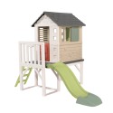 Smoby Life EKO Domček na koloch so šmykľavkou | Vyvýšené detské ihrisko 2v1