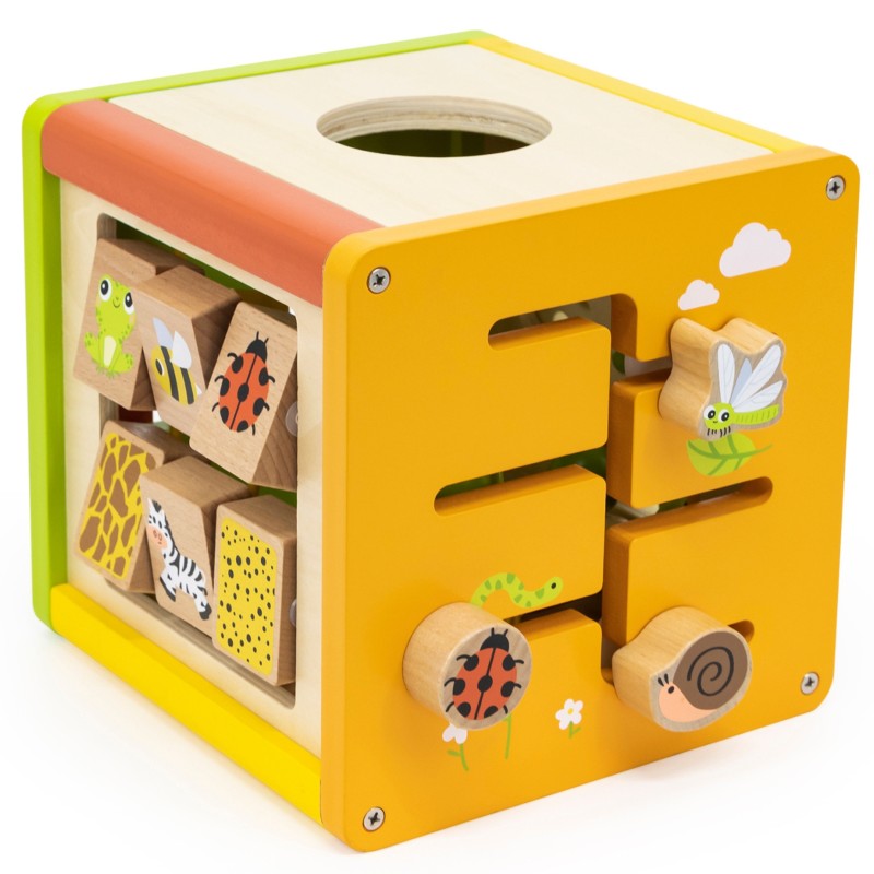 VIGA Drevená Vzdelávacia Kocka 5v1