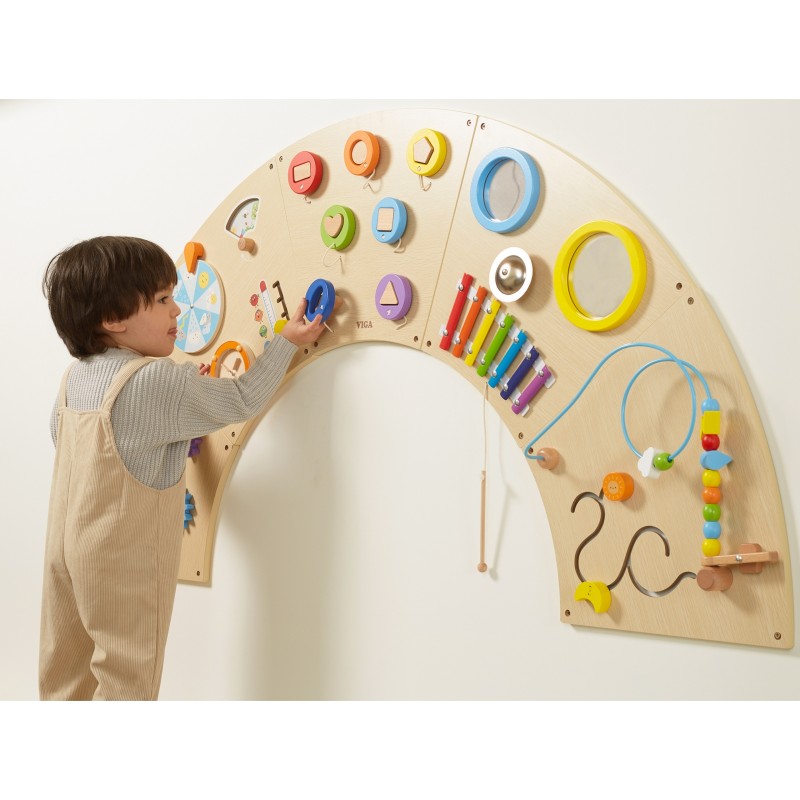 VIGA Interaktívna Drevená Montessori Tabuľa - Senzorický Oblúk