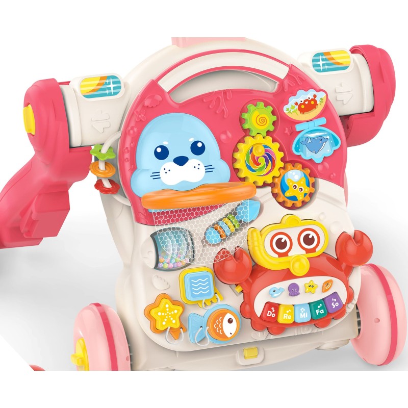 WOOPIE BABY Multifunkčný Stolík, Chodítko a Kolobežka 3v1 Ružová