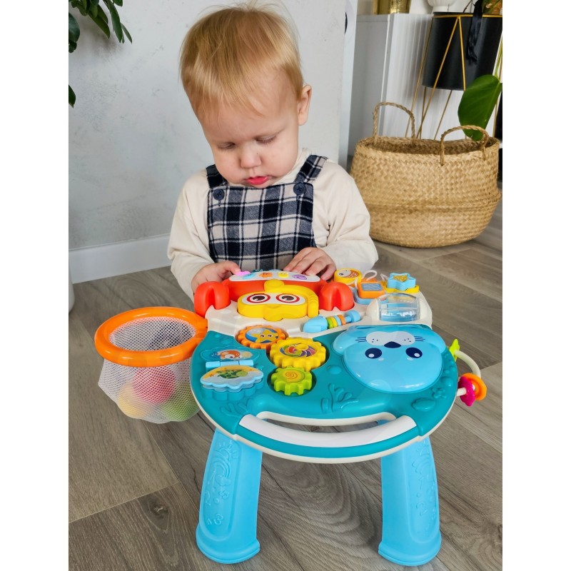 WOOPIE BABY Multifunkčný Stolík, Chodítko a Kolobežka 3v1 Modrá