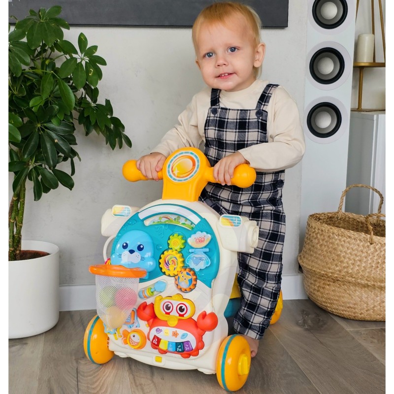 WOOPIE BABY Multifunkčný Stolík, Chodítko a Kolobežka 3v1 Modrá