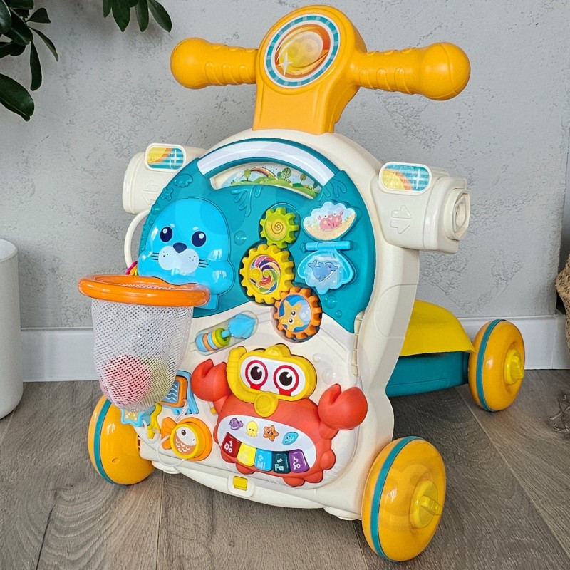WOOPIE BABY Multifunkčný Stolík, Chodítko a Kolobežka 3v1 Modrá
