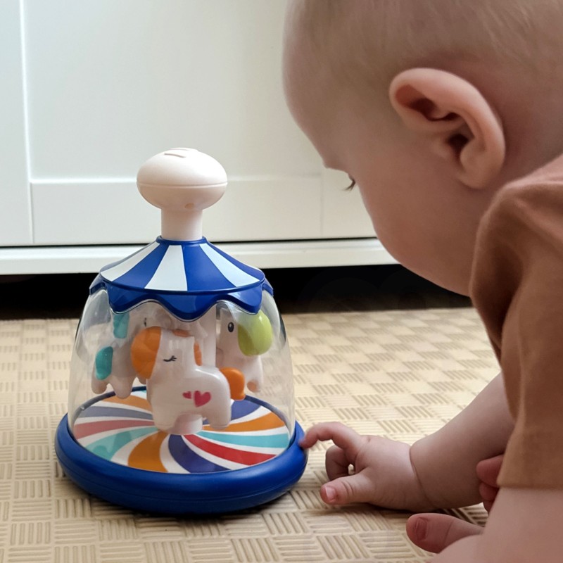 Woopie Baby Farebný Kolotoč so Zvieratkami - Modrý