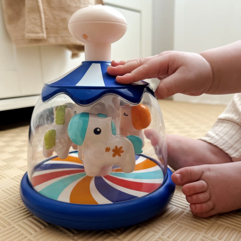 Woopie Baby Farebný Kolotoč so Zvieratkami - Modrý