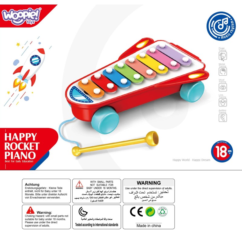 WOOPIE BABY Cimbalky Modrá Vesmírna Raketa 18m+