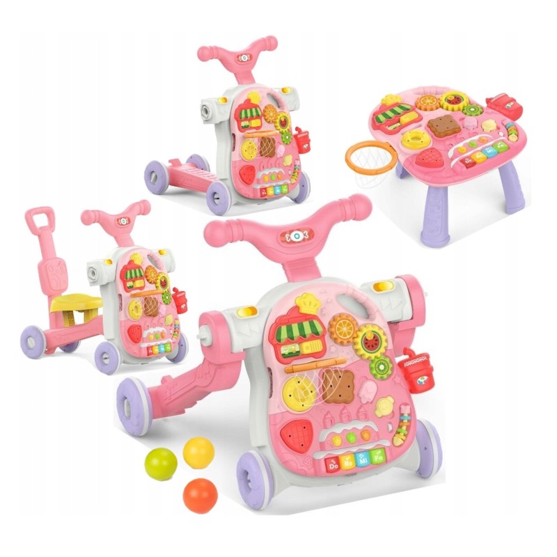 WOOPIE BABY Multifunkčné Chodítko a Odrážadlo Ružové