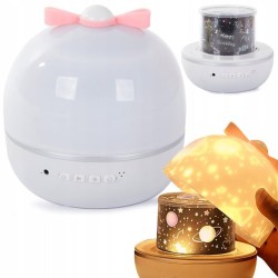 WOOPIE Projektor Magické sny | Nočná lampička 6v1 s vymeniteľnými témami a hudbou