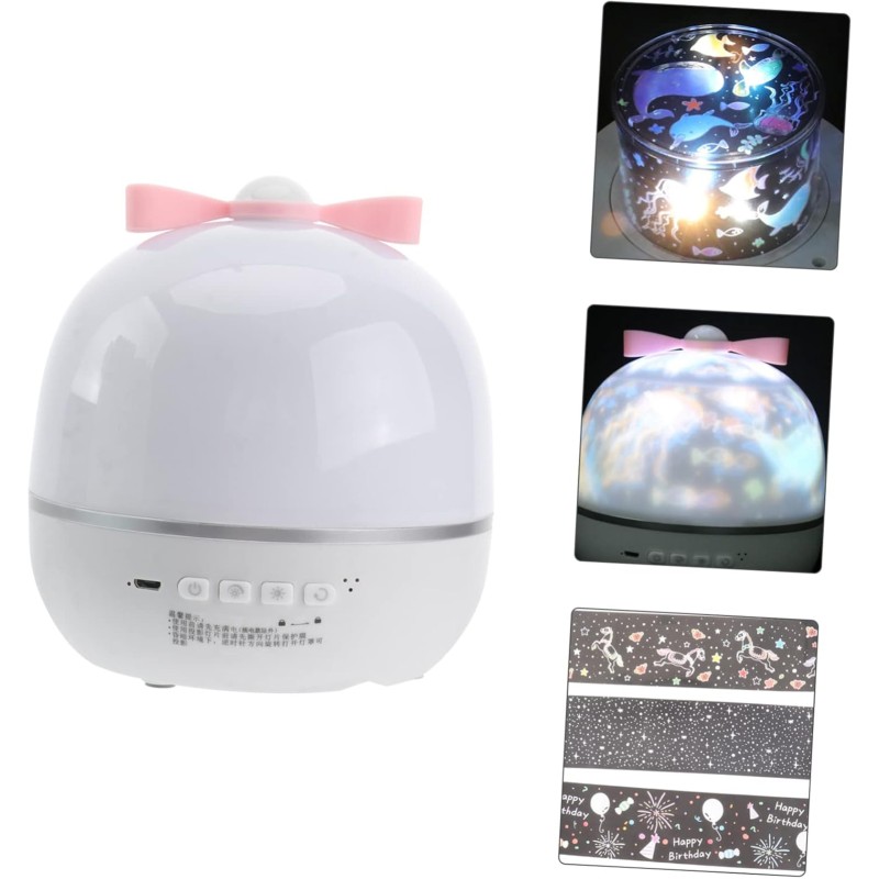 WOOPIE Projektor Magické sny | Nočná lampička 6v1 s vymeniteľnými témami a hudbou